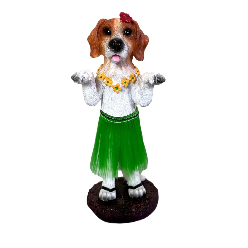 Dashboard Hula Dog Beagle Figurine Bobblehead
